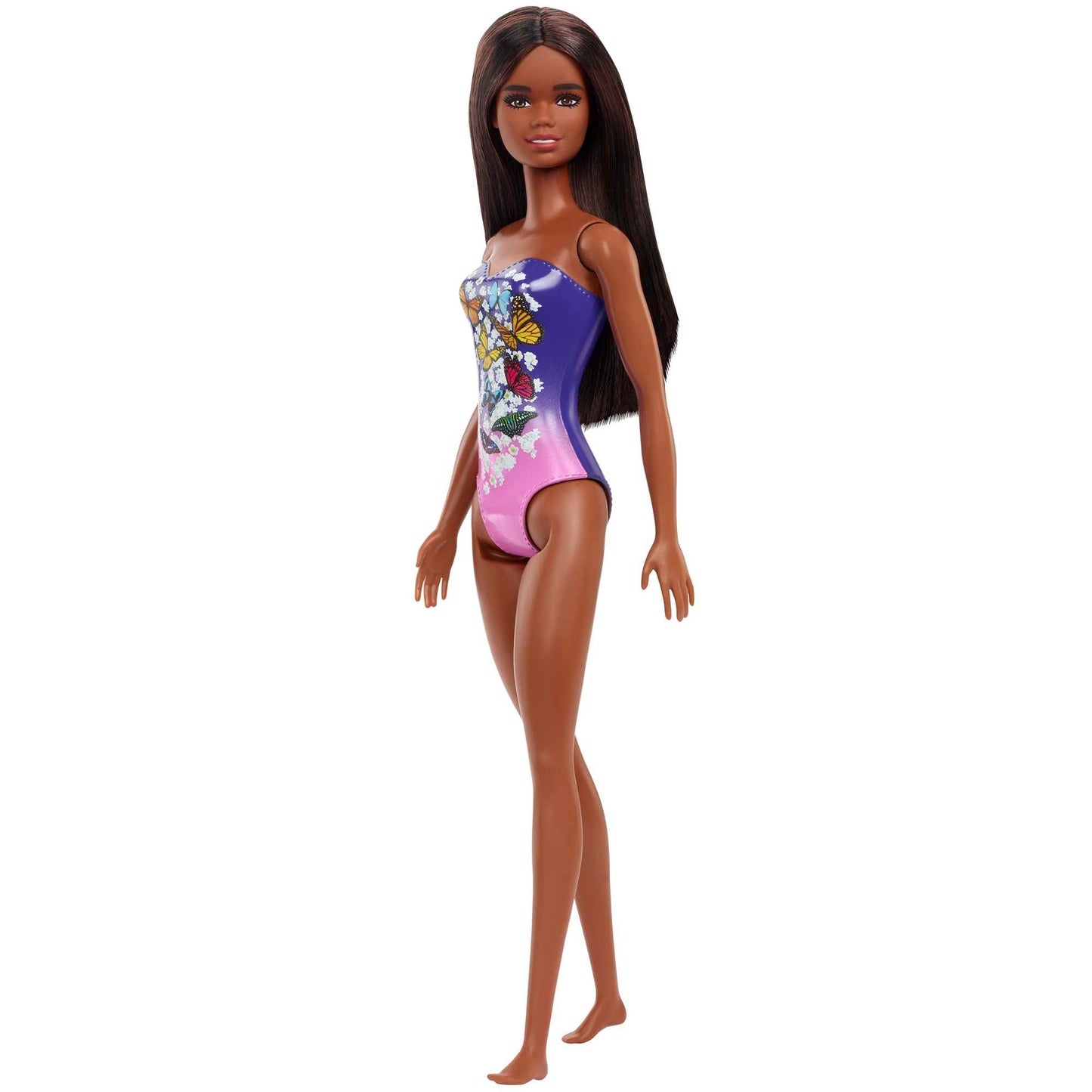 Barbie Beach Doll Dark Hair with Purple Pink Suit