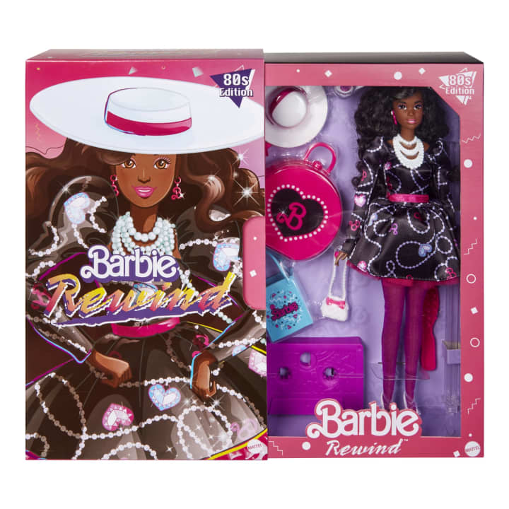 Barbie Doll Rewind, Black Hair, 80s Sophisticated Style