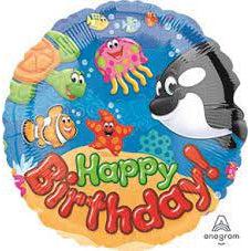 18" Sea Buddies Happy Birthday Foil Balloon