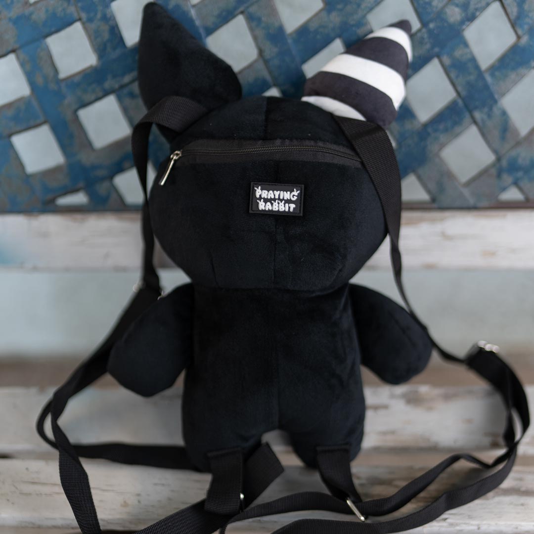 Kaninchen-Plüsch-Rucksack 14" (SCHWARZ)