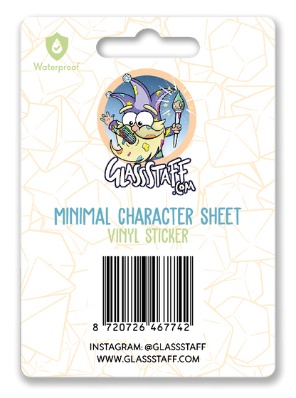 Sticker: Minimal Character Sheet Waterproof Die Cut