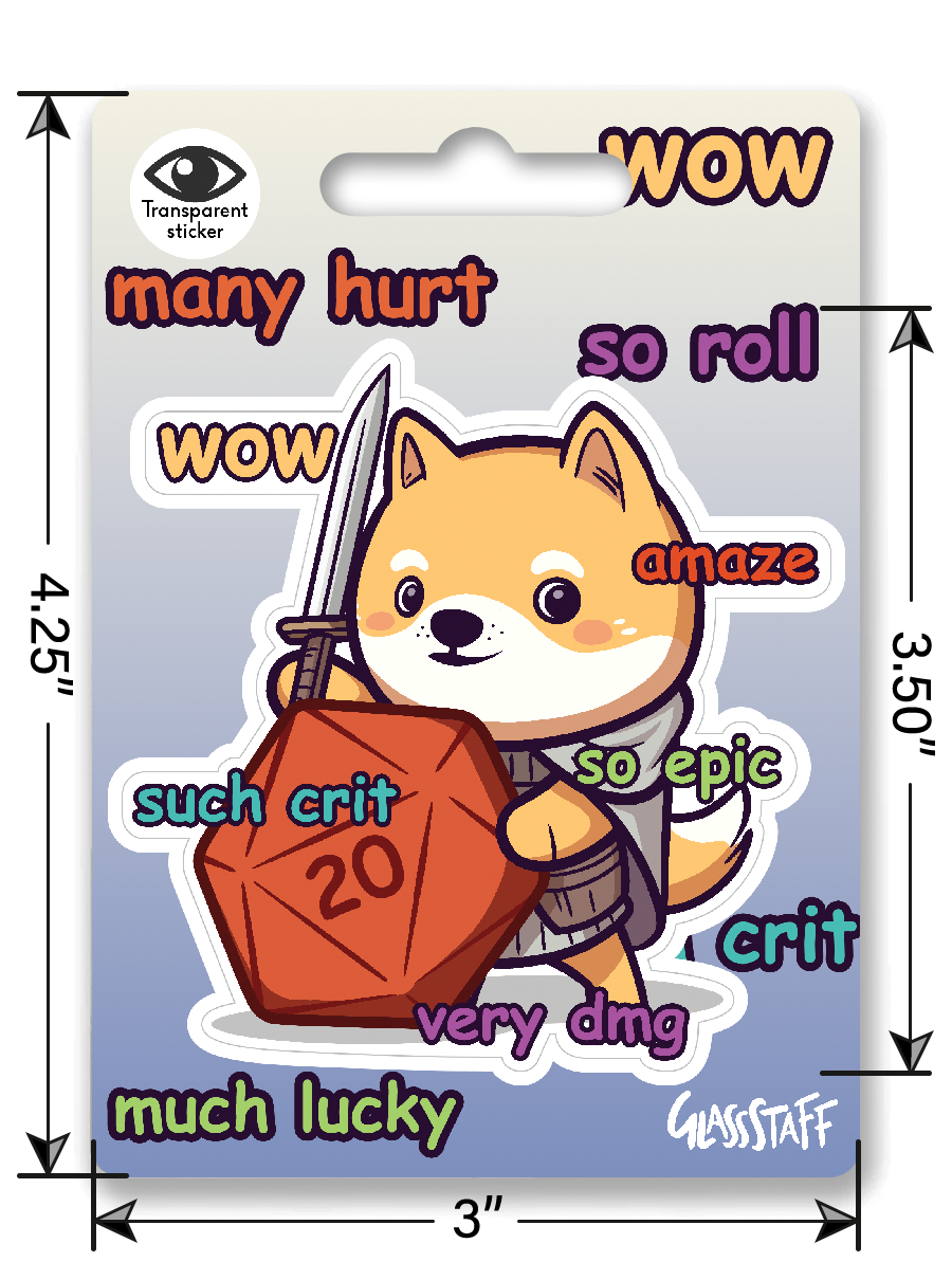 Sticker: WoW! Much Crit Waterproof Die Cut