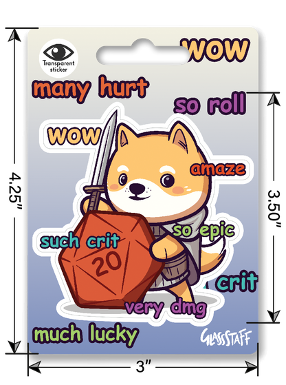 Sticker: WoW! Much Crit Waterproof Die Cut