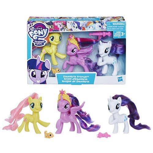My Little Pony Equestria Friends Twilight Sparkle, Rarity, and Fluttershy Mini-Figure