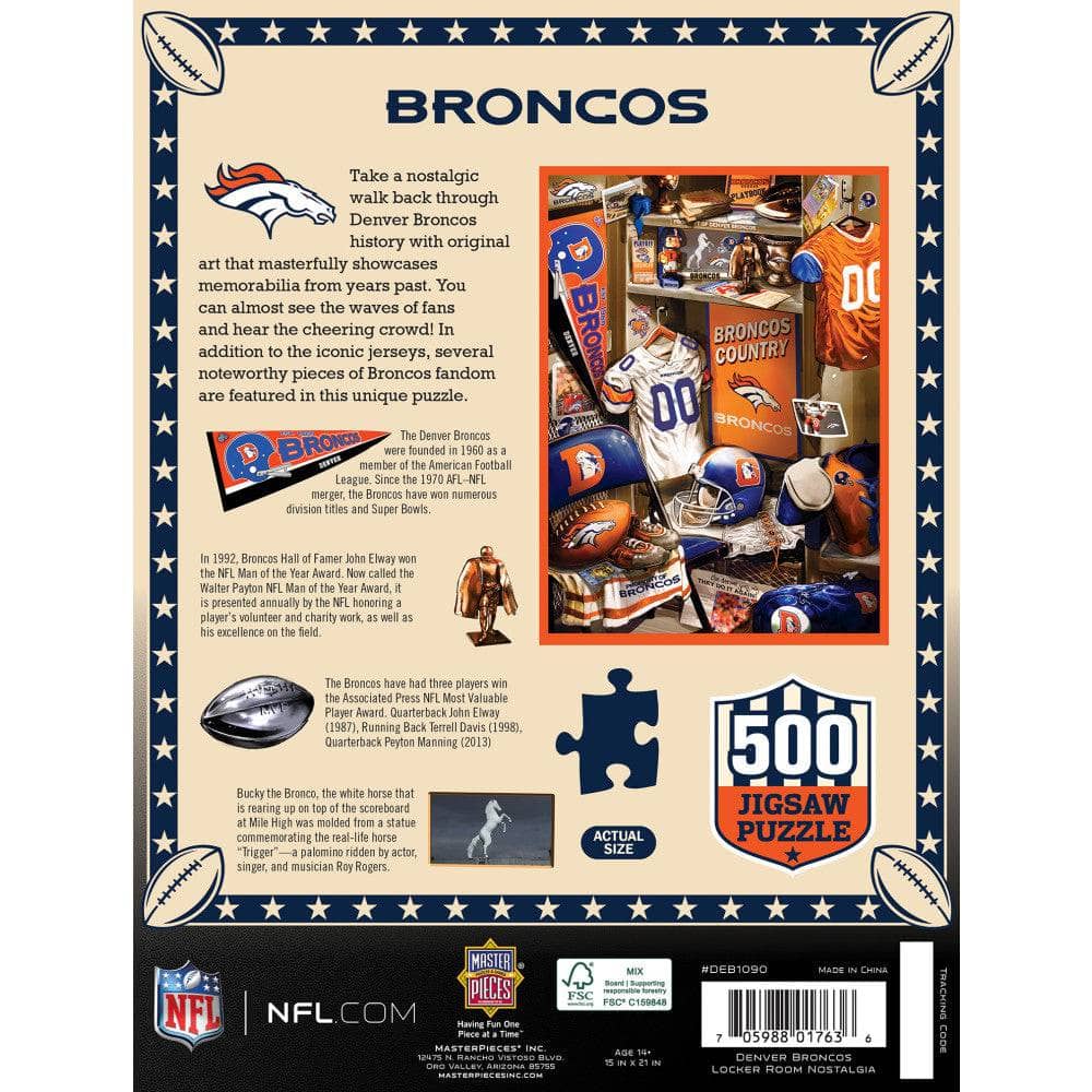 Denver Broncos - Locker Room 500 Piece Jigsaw Puzzle
