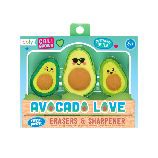 Avocado Love Erasers & Sharpener