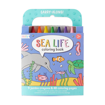 Carry Along Crayon & Coloring Book Kit-Sea Life