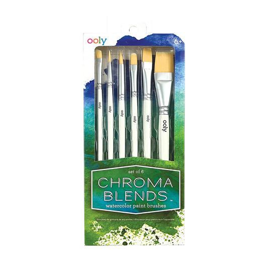 Chroma Blends Watercolor Paint Brushes - Set of 6