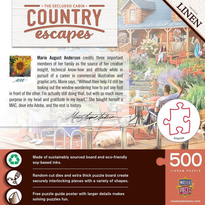 Country Escapes - The Secluded Cabin 500 Piece Jigsaw Puzzle