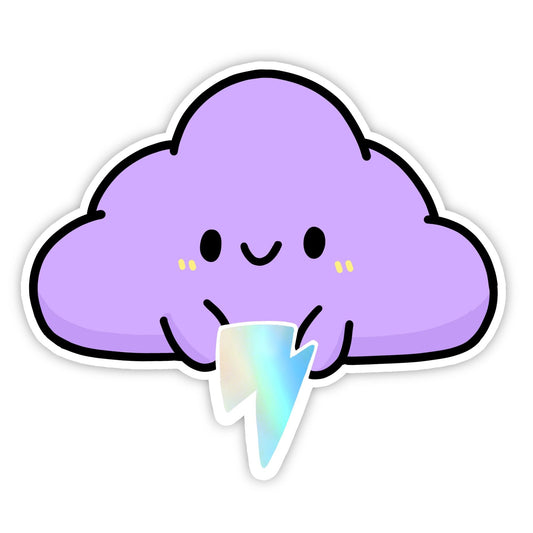 Squishable Holographic Storm Cloud Sticker