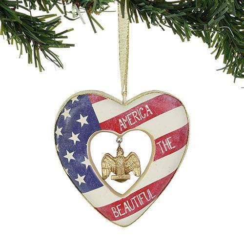 Enesco Patriotic Heart Ornament - America the beautiful