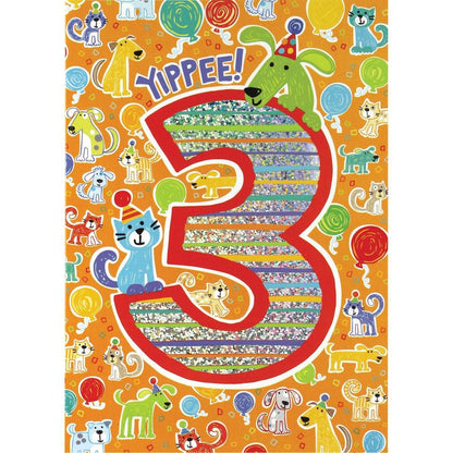 Age 3 Pattern Foil Card