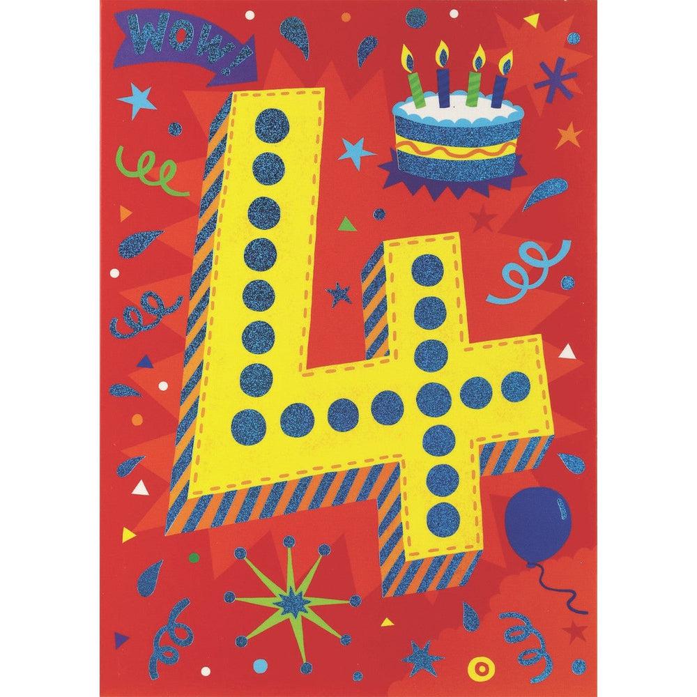 Age 4 Lettering Foil Card