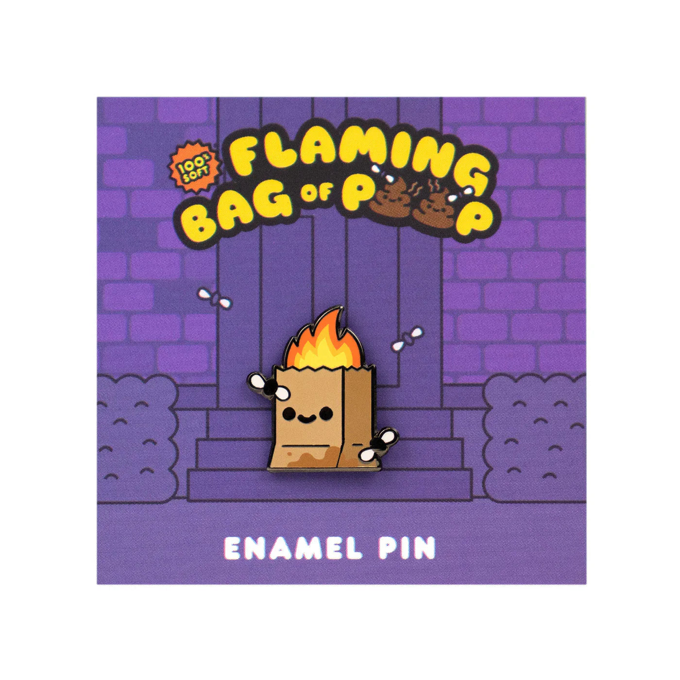 100% Soft: Pins, Flaming Bag of Poop