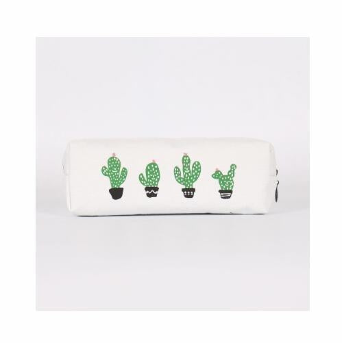 cactus pencil case Cactus Canvas Pencil Case Kawaii Stationery Pencil Box Pen Bags School Supplies(Octagonal Version, A Cactus)