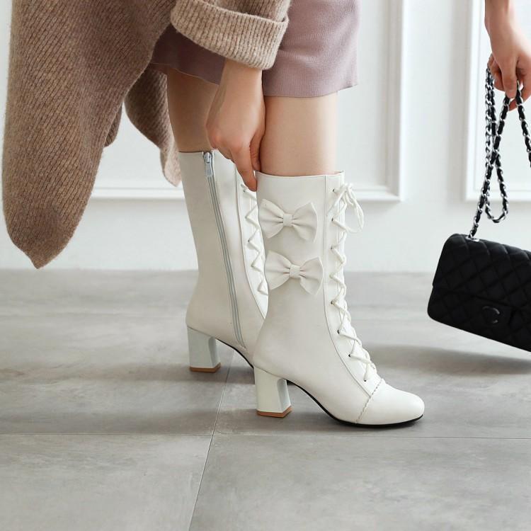 Sweet Lolita Lace-Up Boots with Bows