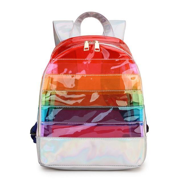 Transparenter Regenbogenrucksack