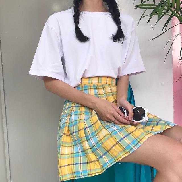 Rainbow Plaid Skirt