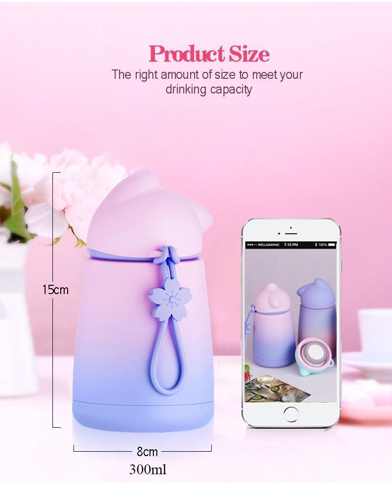 Kawaii Pastel Cat Water Bottle