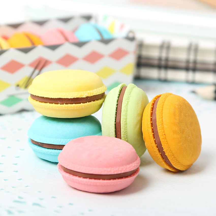 Macaron-Radiergummi-Set