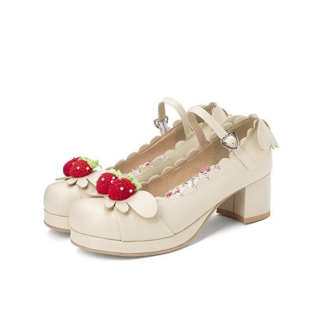 Princess Lolita Strawberry Mary Jane Shoes