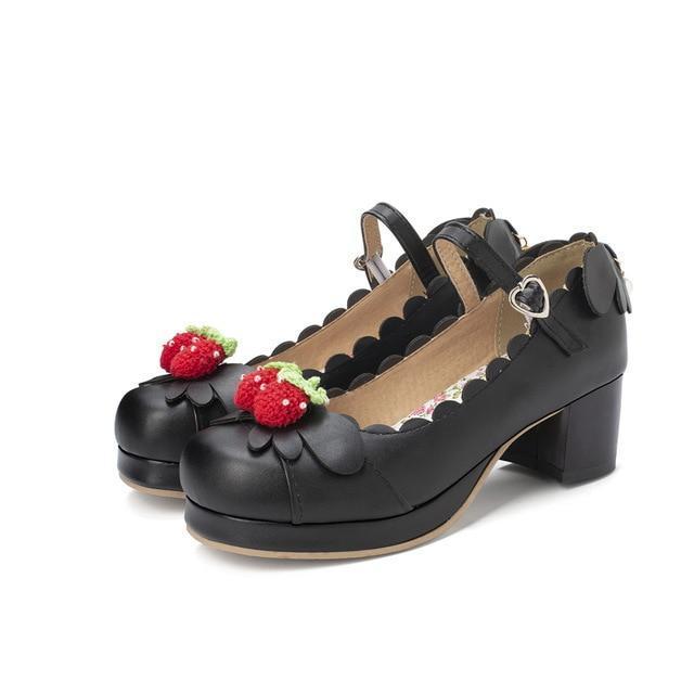 Princess Lolita Strawberry Mary Jane Shoes