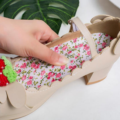 Princess Lolita Strawberry Mary Jane Shoes