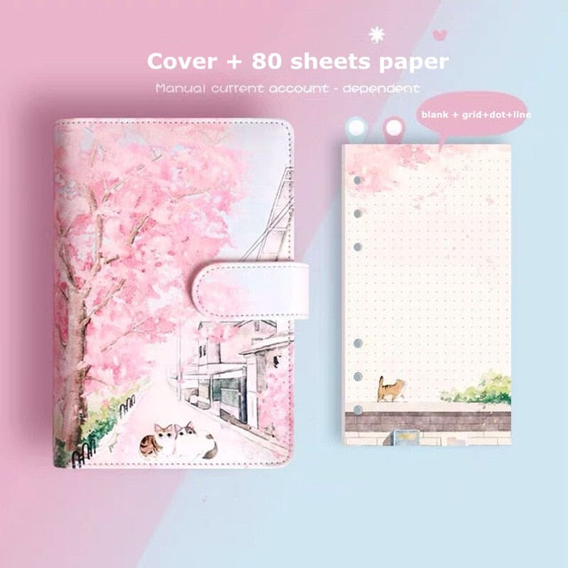 Cherry Blossom Scrapbook Set Travel Journal Sketch Book Set Gift Set for  Girls