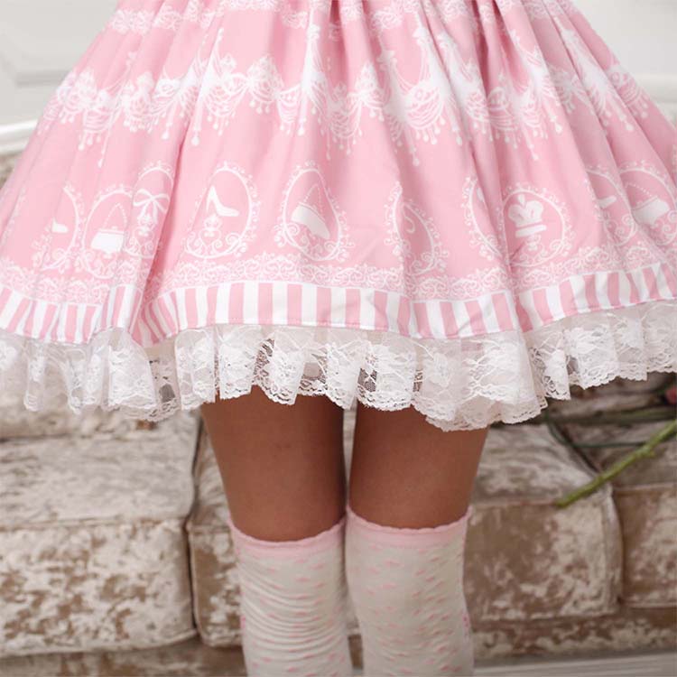Sweet Lolita Chandelier Print Skirt