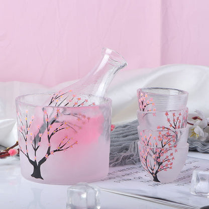 Frosted Plum Blossom Sake Set