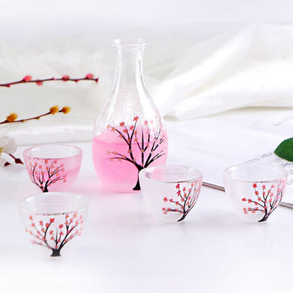 Frosted Plum Blossom Sake Set