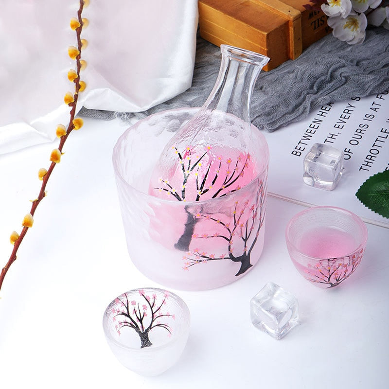 Frosted Plum Blossom Sake Set