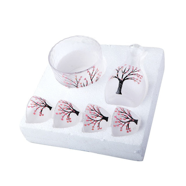 Frosted Plum Blossom Sake Set