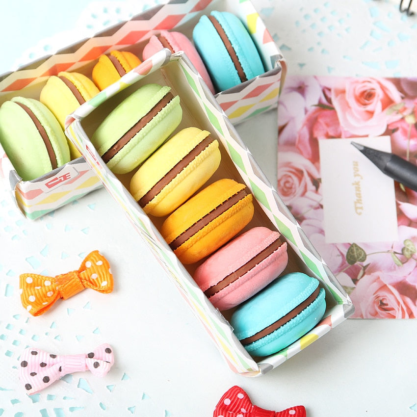 Macaron-Radiergummi-Set