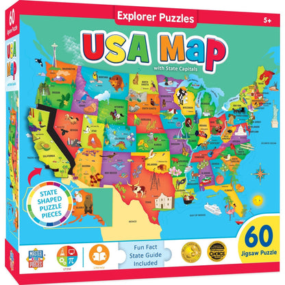 Explorer - USA Map 60 Piece Jigsaw Puzzle