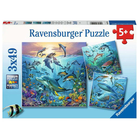 Animal World of the Ocean - 3x49 Piece Puzzle