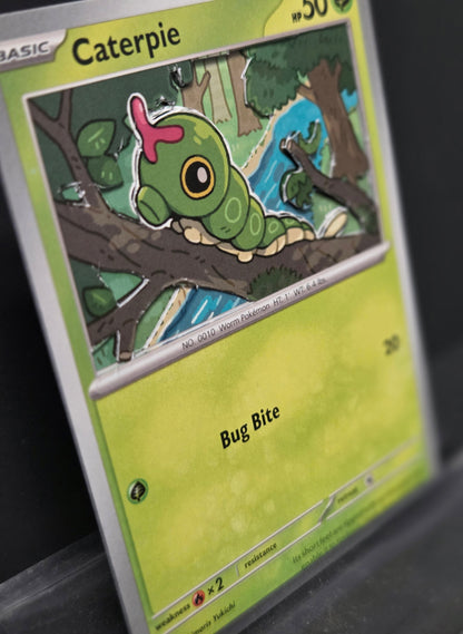 Custom 3D Cut Pokémon Cards - Caterpie