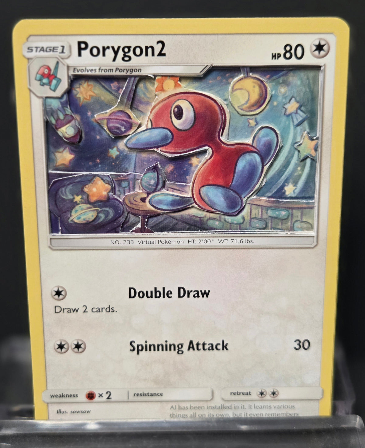 Custom 3D Cut Pokémon Cards - Porygon 2