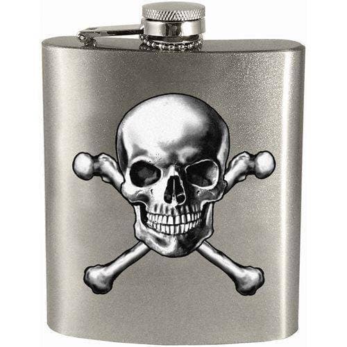 Skull and Crossbones 7oz. Hip Flask