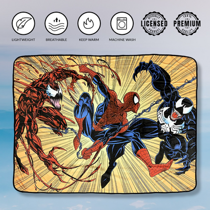 Spider-Man Maximum Carnage And Venom Marvel Fleece Throw Blanket 45in. By 60in.