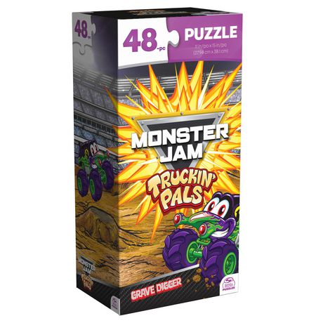48-Piece Tower Jigsaw Puzzle - Monster Jam Truckin' Pals: Grave Digger