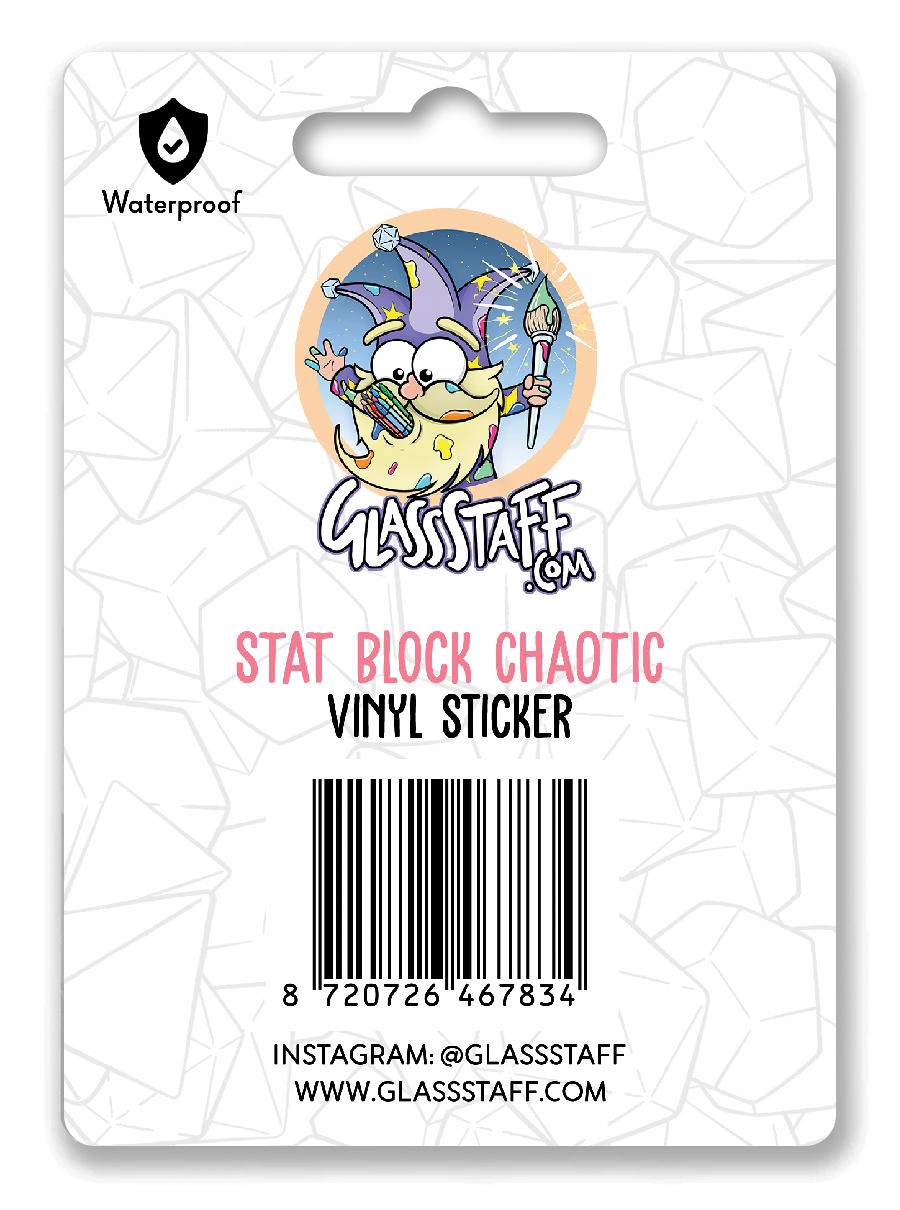 Sticker: Chaotic Stat Block Waterproof Die Cut