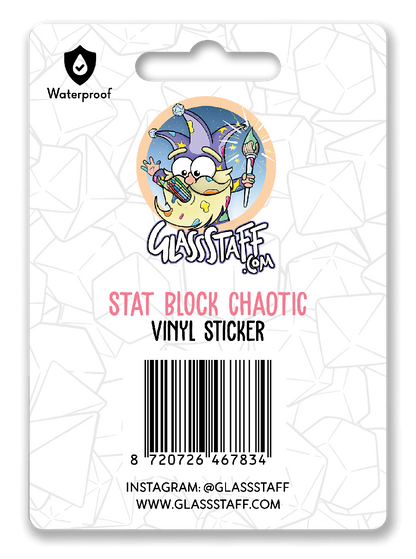 Sticker: Chaotic Stat Block Waterproof Die Cut