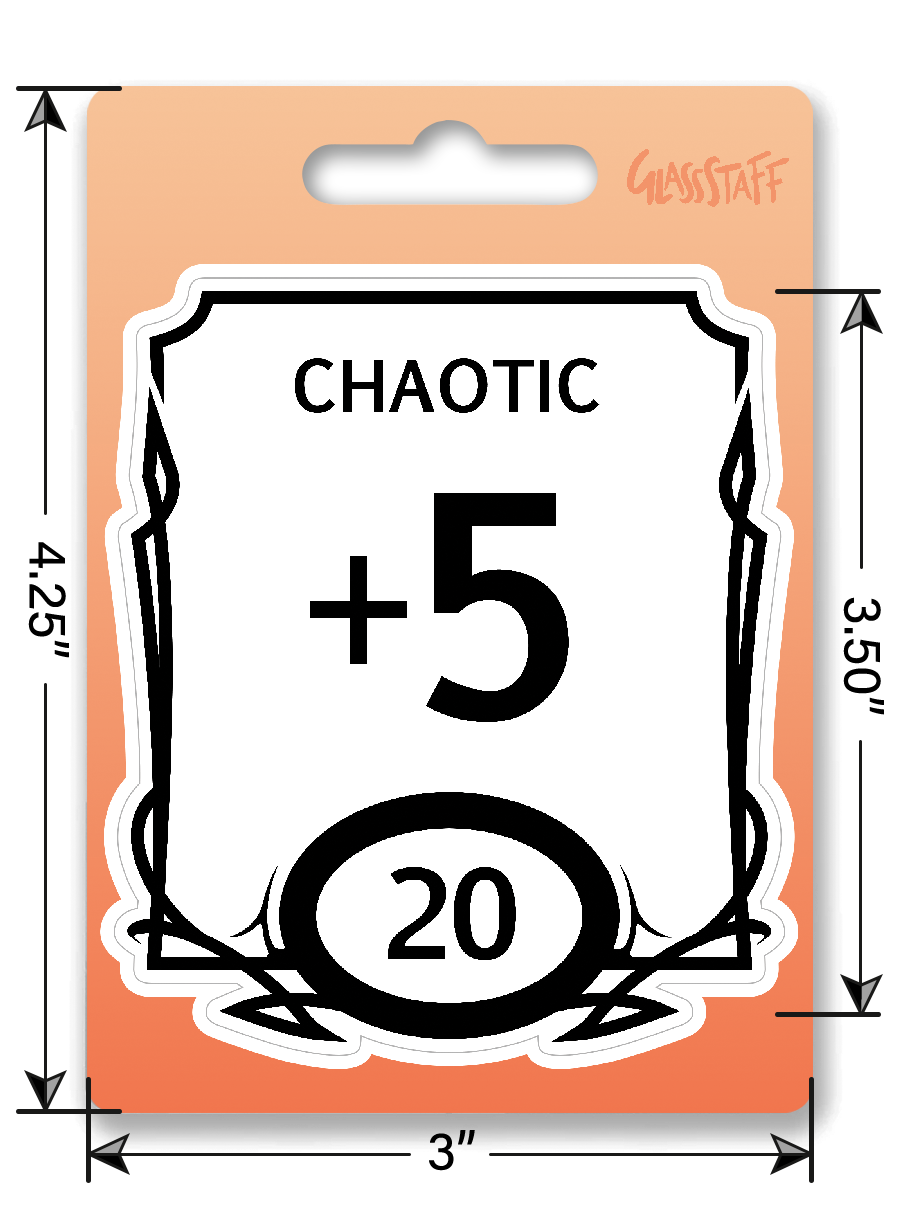 Sticker: Chaotic Stat Block Waterproof Die Cut