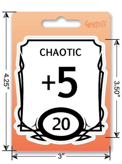 Sticker: Chaotic Stat Block Waterproof Die Cut