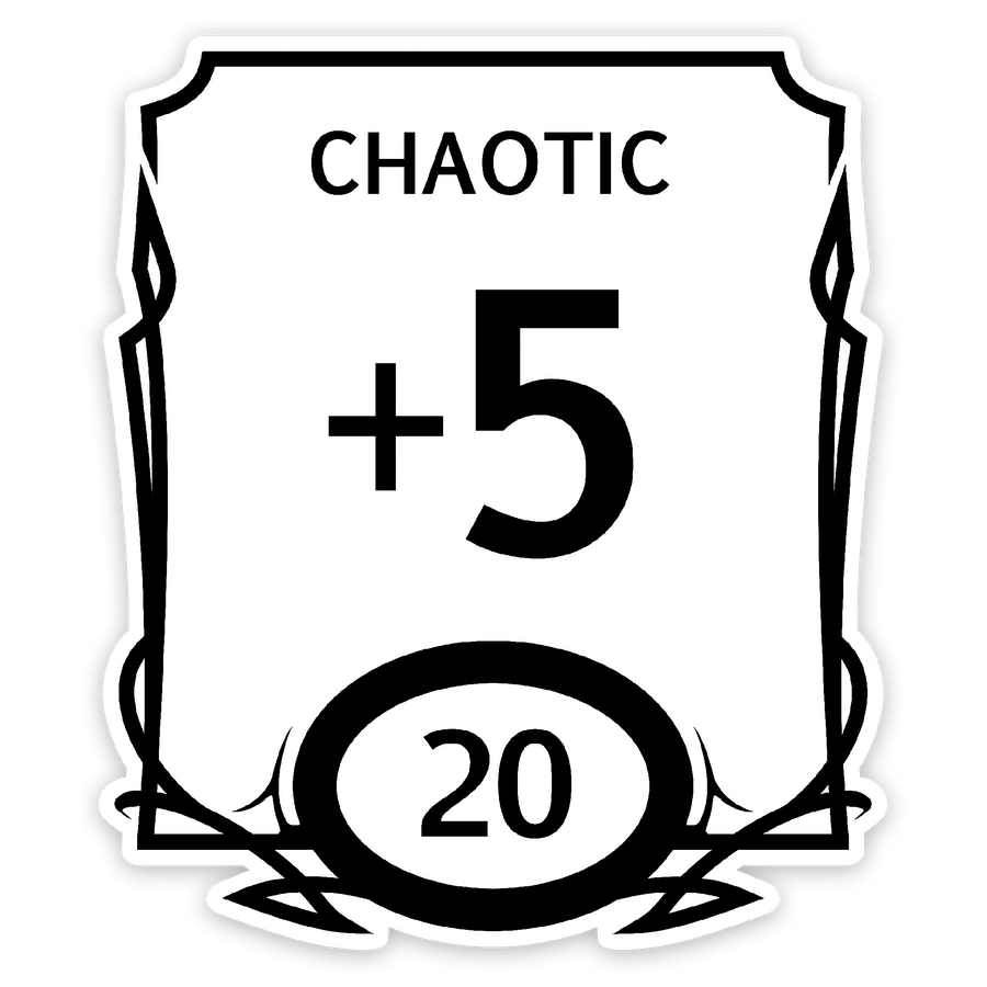 Sticker: Chaotic Stat Block Waterproof Die Cut