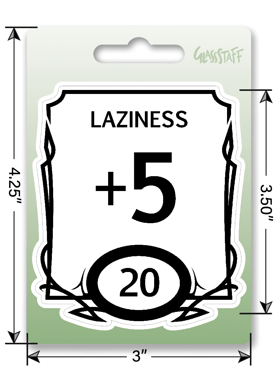 Sticker: Lazy Stat Block Waterproof Die Cut