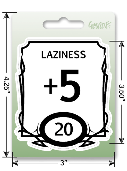 Sticker: Lazy Stat Block Waterproof Die Cut