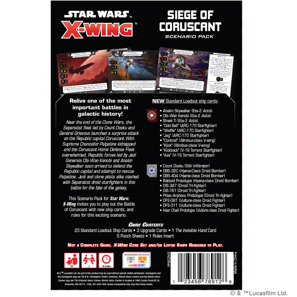 Star Wars: X-Wing 2nd Edition - Siege of Coruscant Battle Pack