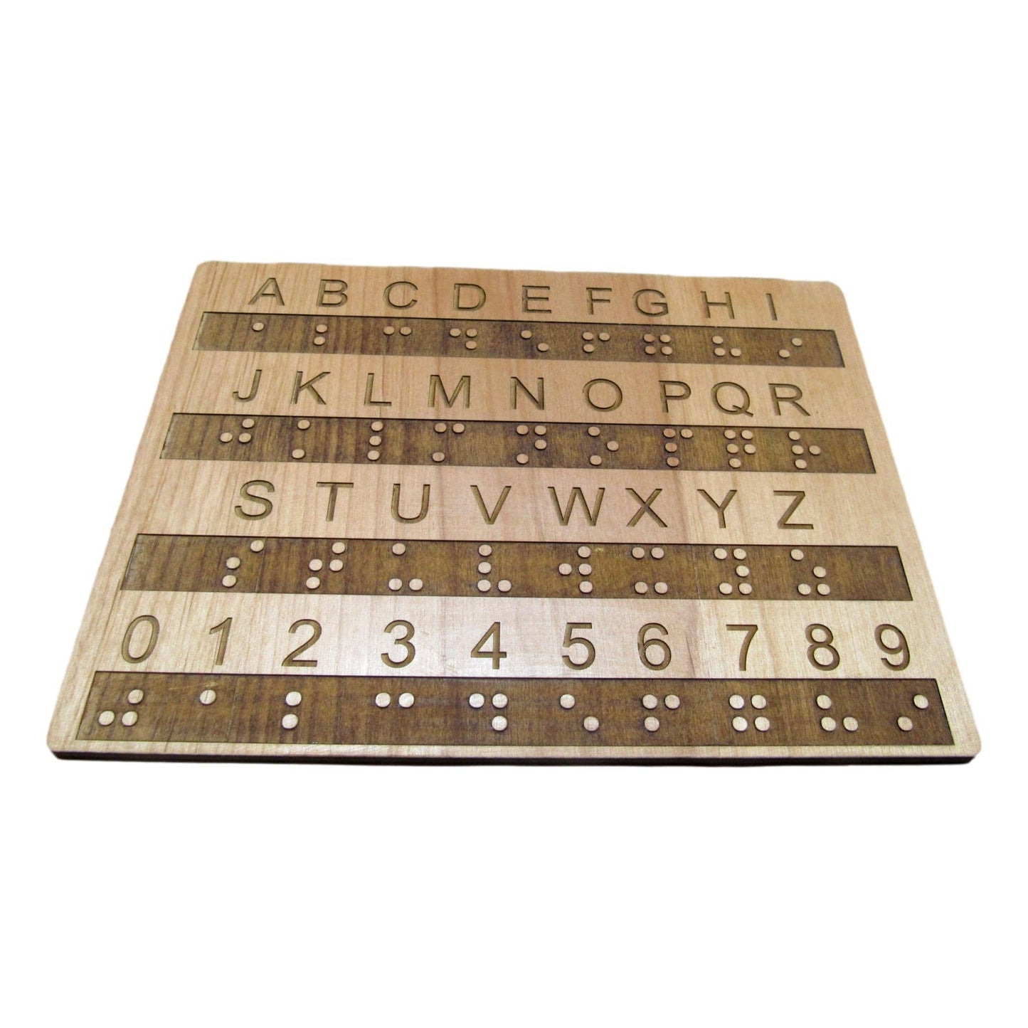 Tactile Braille Alphabet and Number Board with Raised Dots